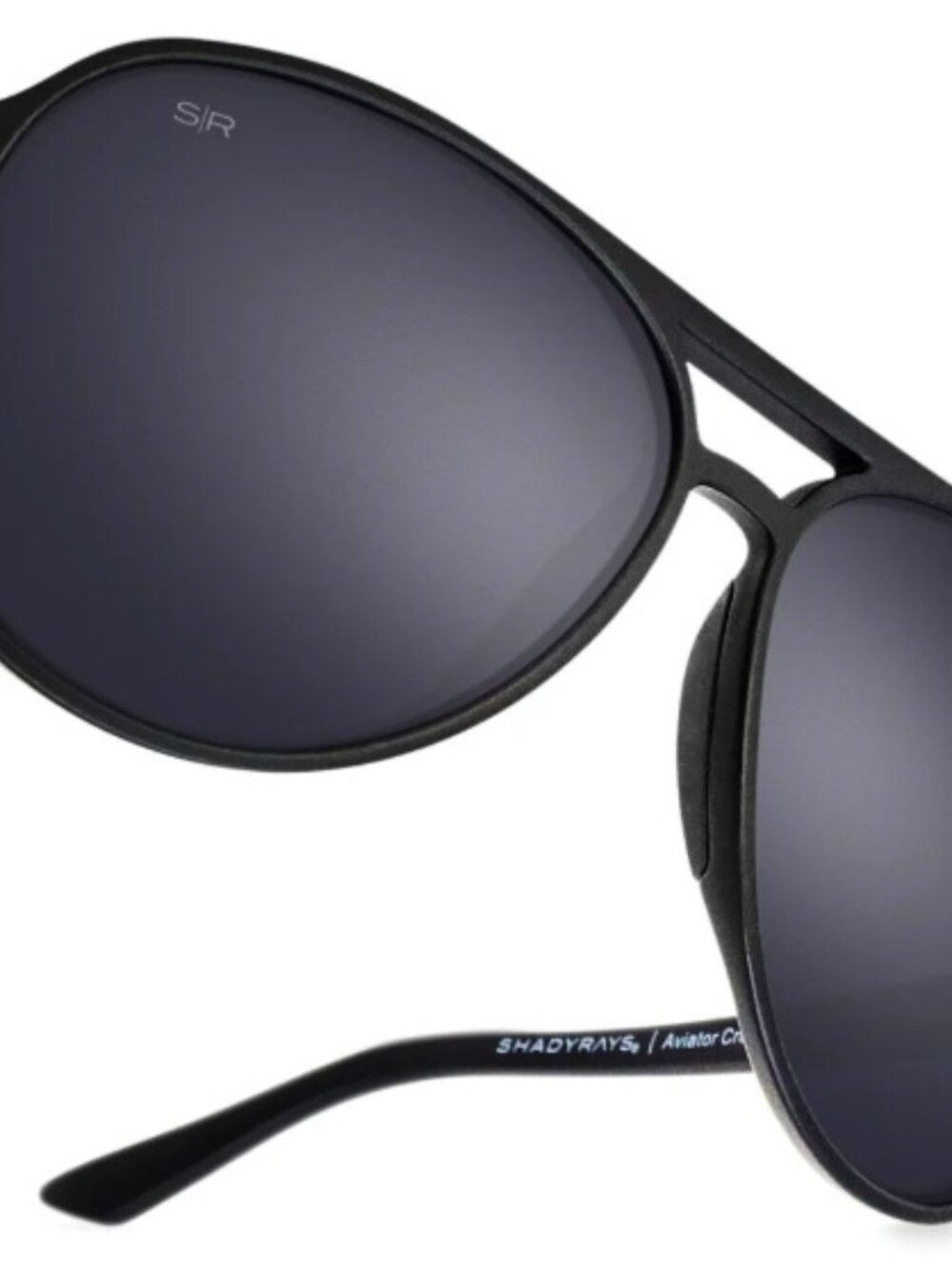 ShadyRays Aviator Blackout Crossover Polarized Sunglasses, Unisex Adults, New